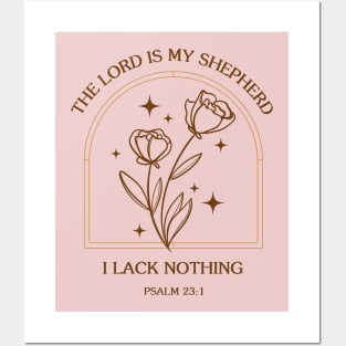 The Lord Is My Shepard - Psalm 23:1 Bible Verse Design Posters and Art